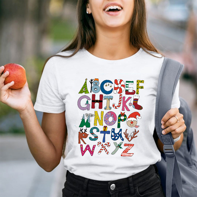 Christmas Alphabet Teacher T-Shirt