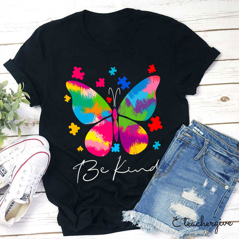 Be Kind Butterfly Teacher T-Shirt