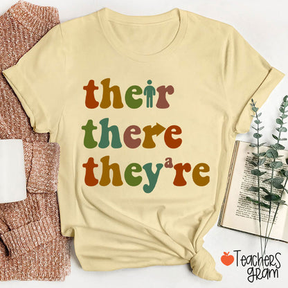 There Their They're Funny English Teacher T-Shirt