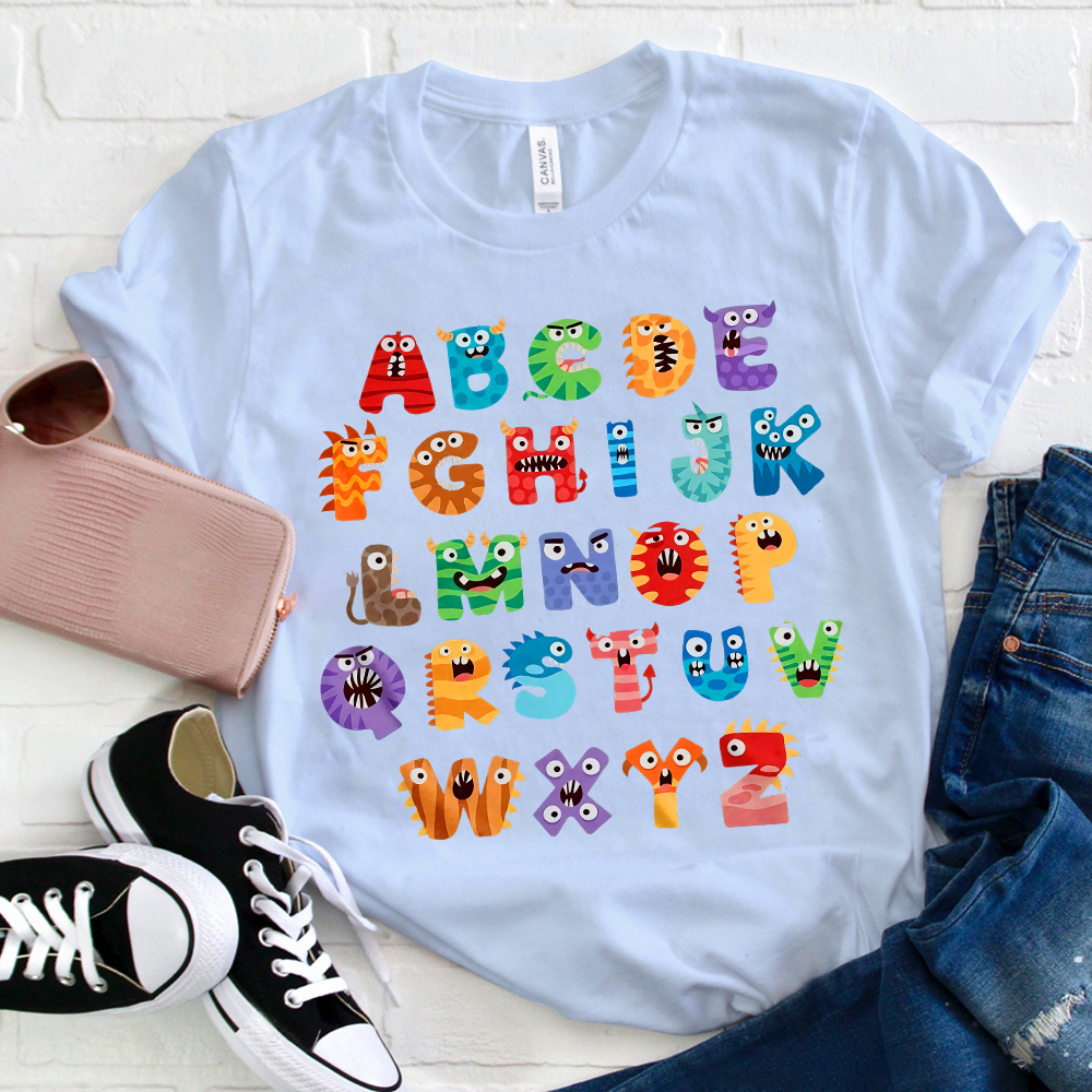Cute Halloween Alphabet School T-Shirt