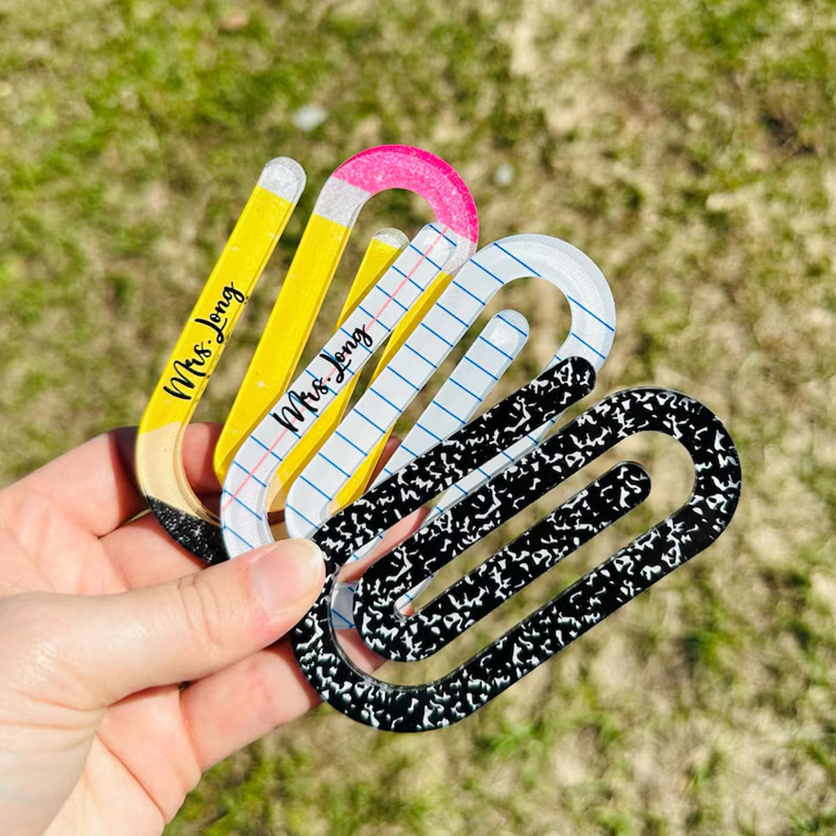 Personalized Jumbo Paper Clip Teacher Bookmark