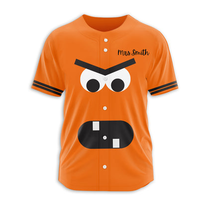 Personalized Book Character Halloween Teacher Baseball Jersey