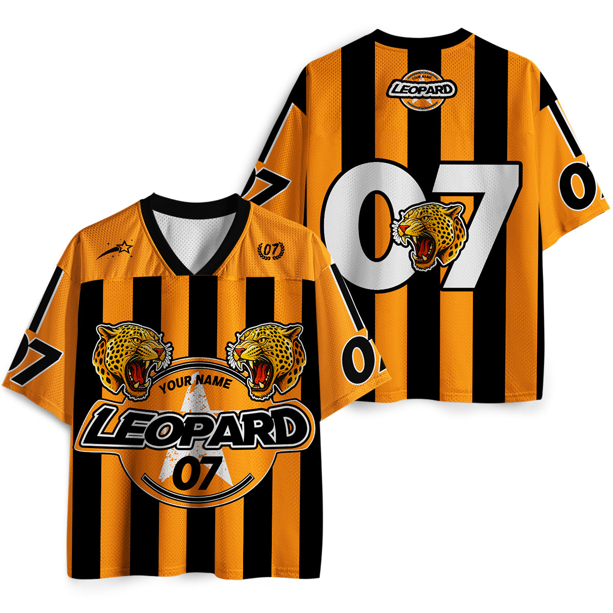 Personalized Name And Number Leopard Teacher Mesh Jersey