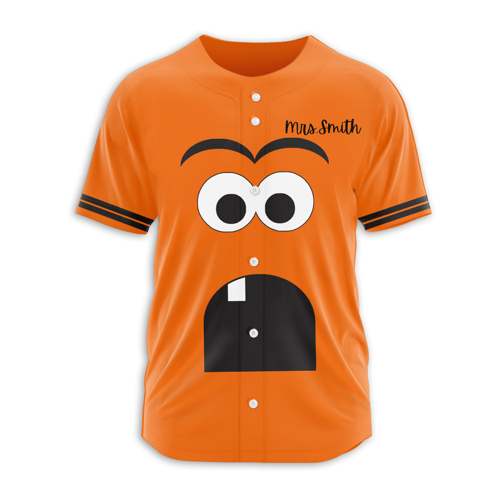 Personalized Book Character Halloween Teacher Baseball Jersey
