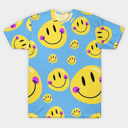 Happy Yellow Smile Face Teacher Printed Super Soft T-Shirt