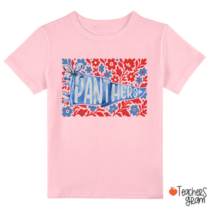 Personalized Mascot Pennant Flowes School Spirit Class T-Shirt