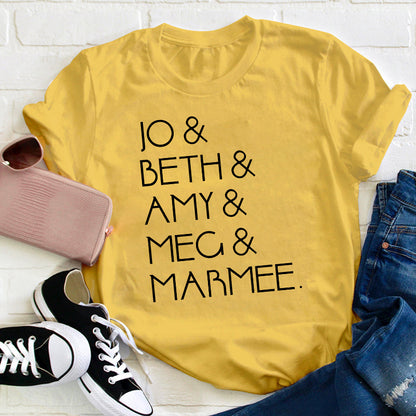 Little Women Character Names Literature Teacher T-Shirt