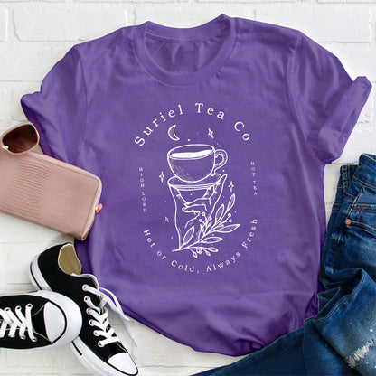 Suriel Tea Co Hot Or Cold Always Fresh Teacher T-Shirt