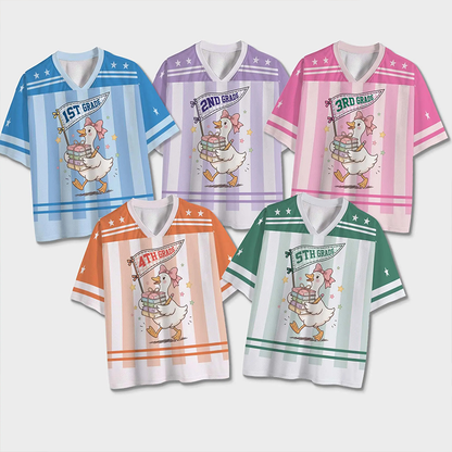 Personalized Grade Cute Duck Teacher Mesh Jersey
