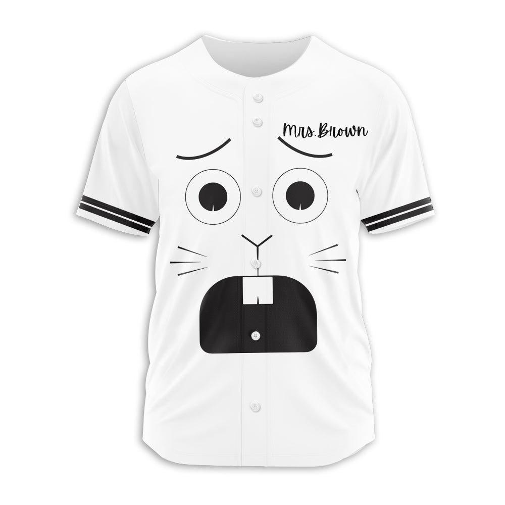 Personalized Book Character Halloween Teacher Baseball Jersey