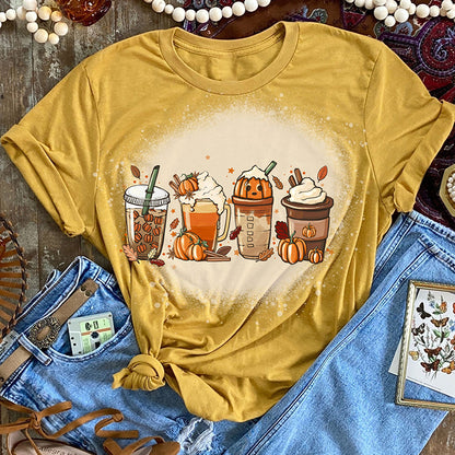 Pumpkin Spice Latte Teacher Printed Super Soft T-Shirt