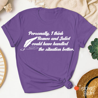 Funny Literature I Think Love Teacher T-Shirt