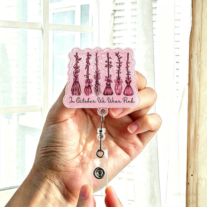 In October We Wear Pink Badge Reel
