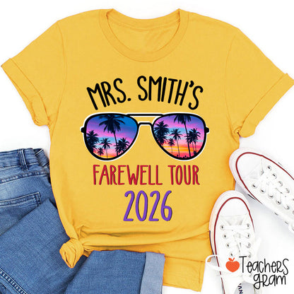 Personalized Name And Year Farewell Tour Retirement Teacher T-Shirt