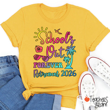 Personalized School Out Forever Retirement Teacher T-Shirt