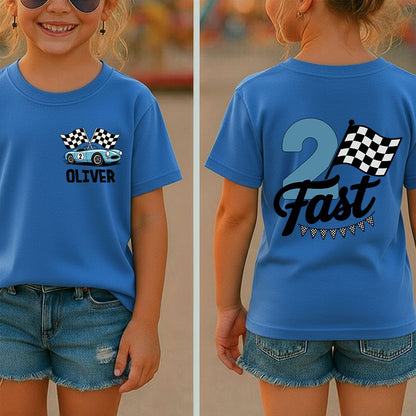 Personalized Two Fast Birthday Class Two Sided T-Shirt