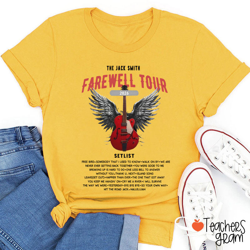 Personalized Retirement Funny Music-themed Teacher T-Shirt