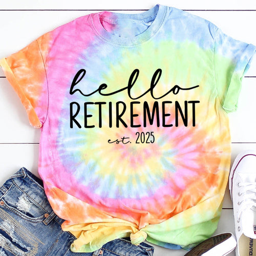 Personalized Hello Retirement Teacher Tie-dye T-Shirt
