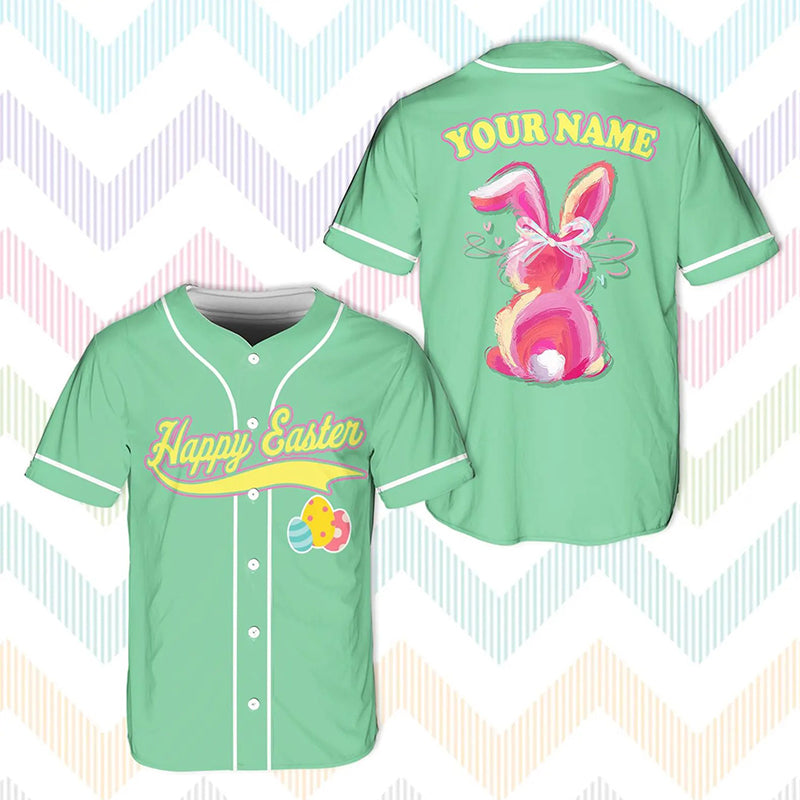 Personalized Easter Cute Bunny Teacher Baseball Jersey