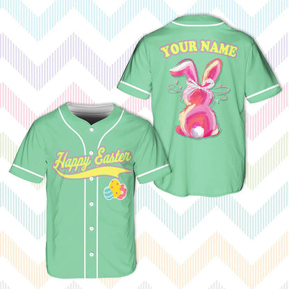 Personalized Easter Cute Bunny Teacher Baseball Jersey