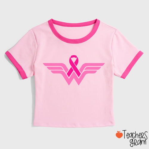 Strong Woman Cancer Fighter Teacher Ringer T-Shirt