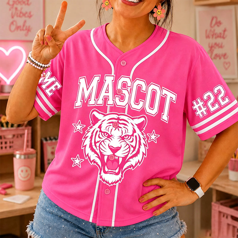 Personalized Mascot Name Number Star Baseball Jersey