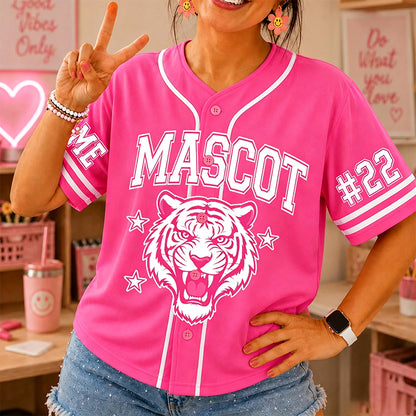 Personalized Mascot Name Number Star Baseball Jersey