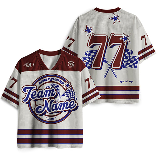 Personalized Team Name And Number Never Give Up Teacher Mesh Jersey