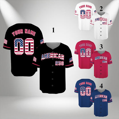 Personalized USA 250th Anniversary Teacher Baseball Jersey