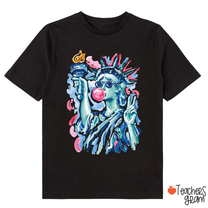 Preppy Statue Of Liberty Blowing Bubble Class T-Shirt