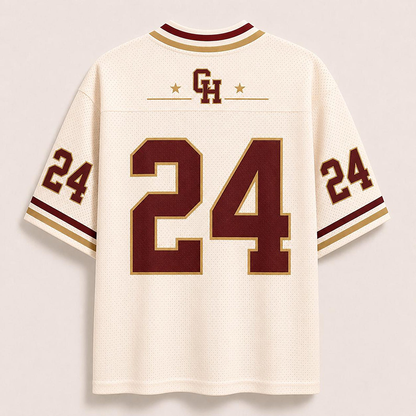 Personalized Name And Number Striped Collar Teacher Mesh Jersey