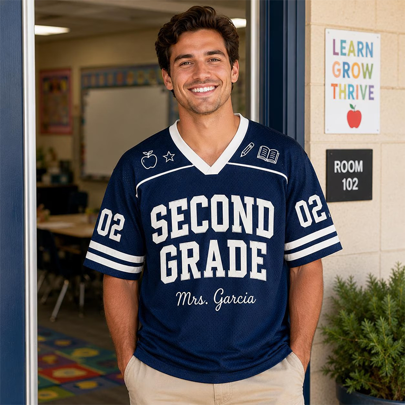 Personalized Grade Name And Number Teacher Mesh Jersey
