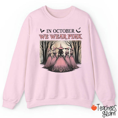 October Pink Witches Teacher Sweatshirt