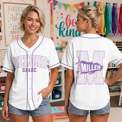 Personalized Grade Teacher Name Initial Mesh Baseball Jersey