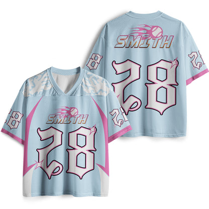 Personalized Name And Grade Flame Baseball Teacher Mesh Jersey