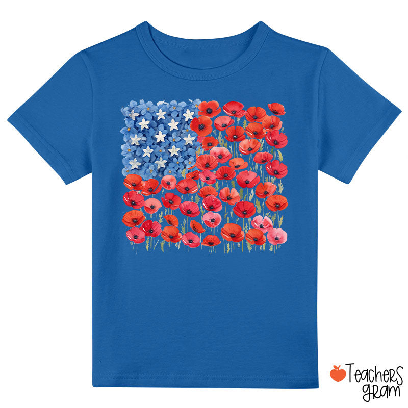 Floral USA Flag 250th Anniversary Class T-Shirt