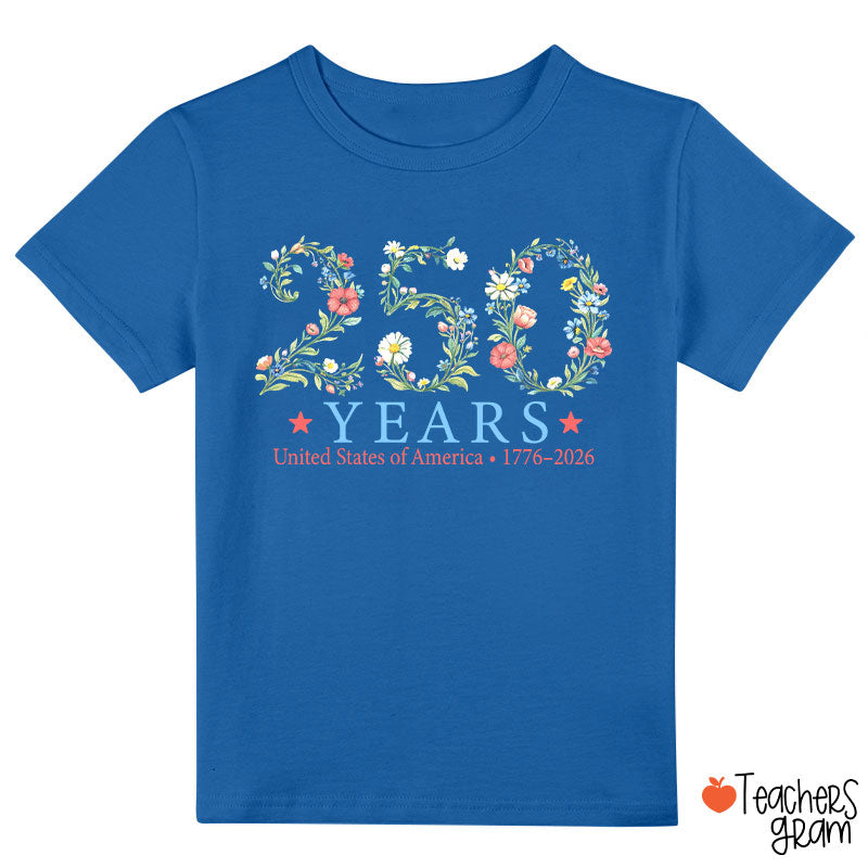 USA 250th Anniversary Floral Class T-Shirt