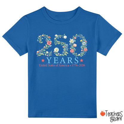 USA 250th Anniversary Floral Class T-Shirt