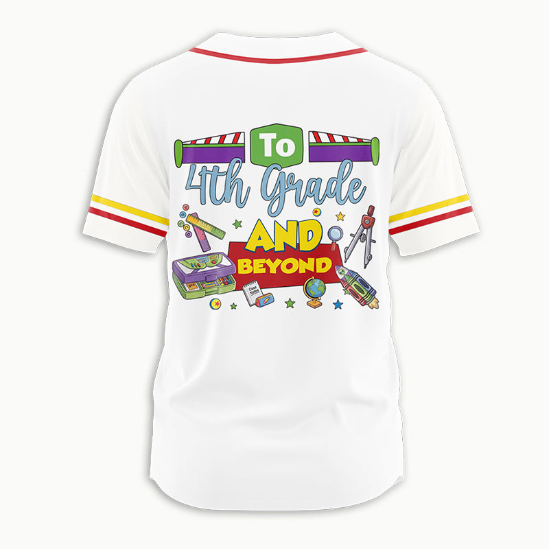 Personalized Grade Name To Grade And Beyond School Theme Teacher Baseball Jersey