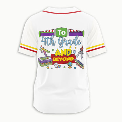 Personalized Grade Name To Grade And Beyond School Theme Teacher Baseball Jersey