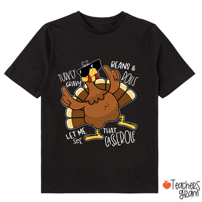 Turkey Gravy Beans Rolls Thanksgiving Class T-Shirt