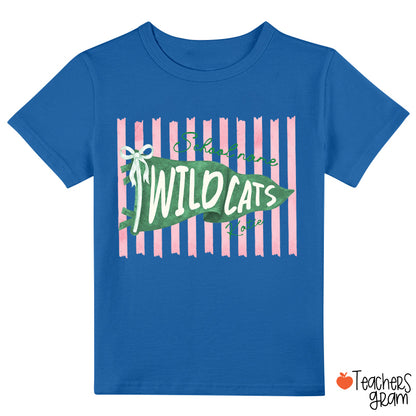 Personalized Mascot School Spirit Stripes Pennant Class T-Shirt