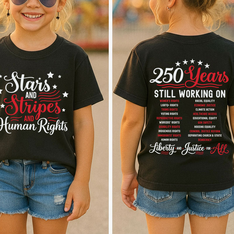 Stars And Stripes And Human Rights Class Two Sided T-Shirt