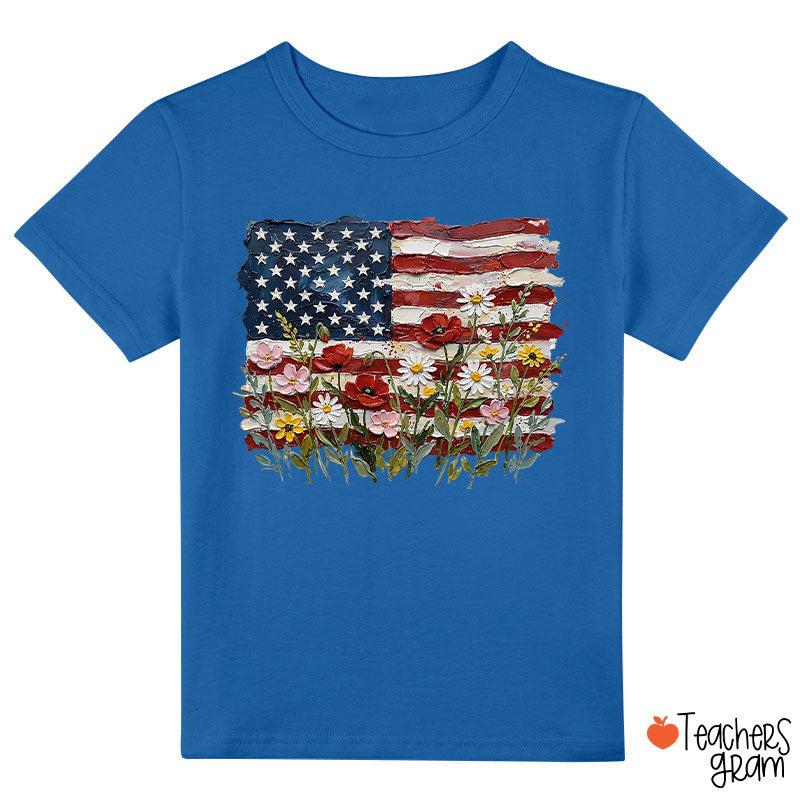 American Flag Floral Class T-Shirt