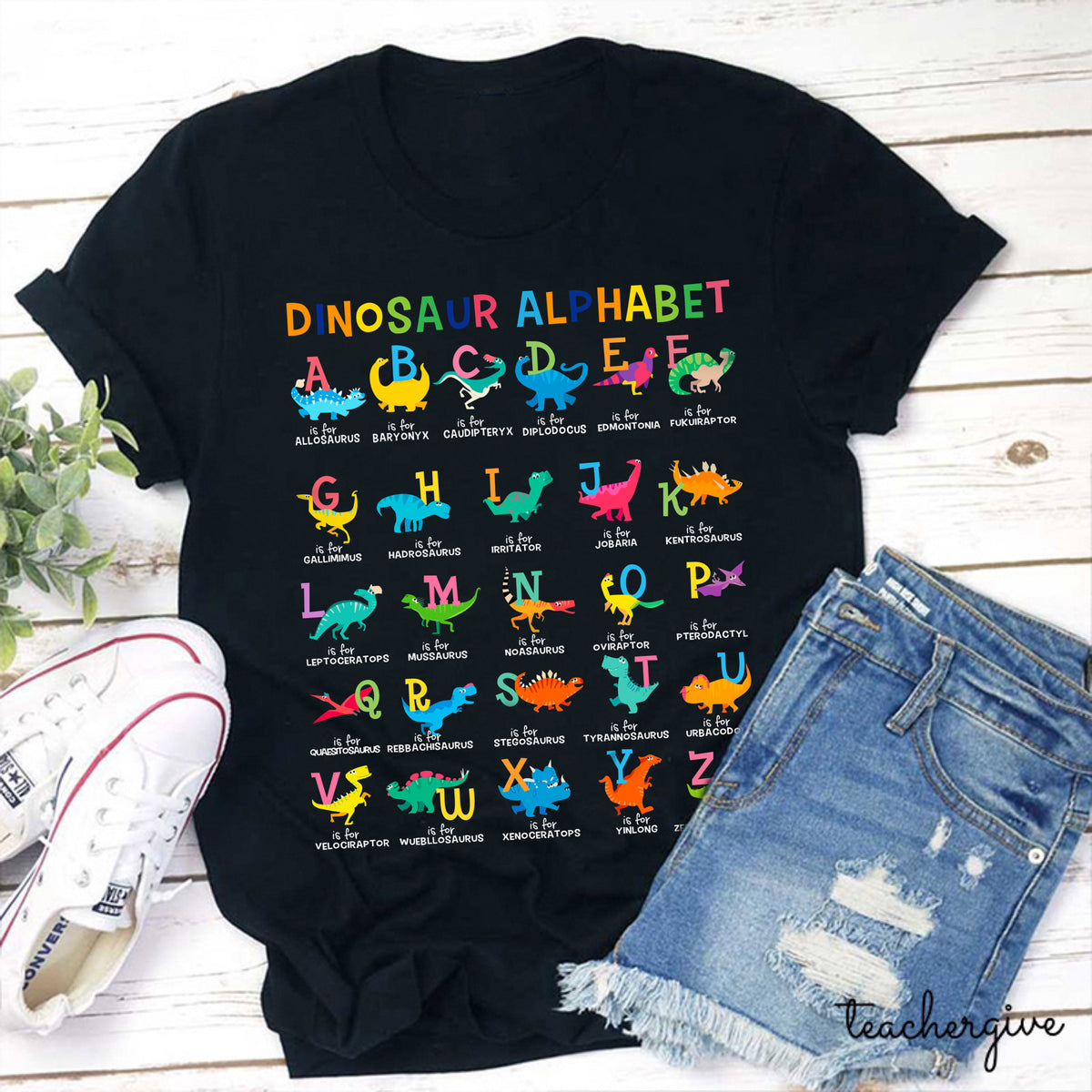 Dinosaur Alphabet Teacher T-Shirt