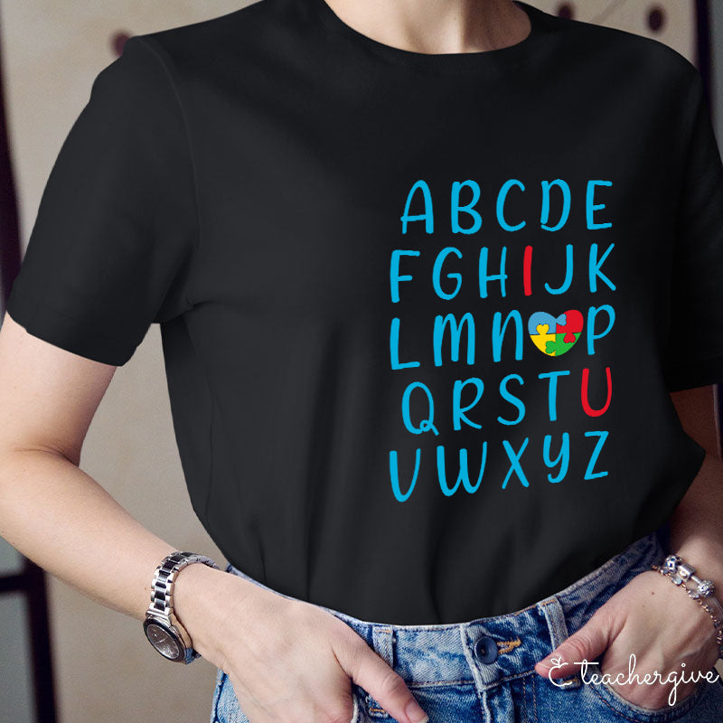 Valentine Vibes Alphabet Teacher T-Shirt