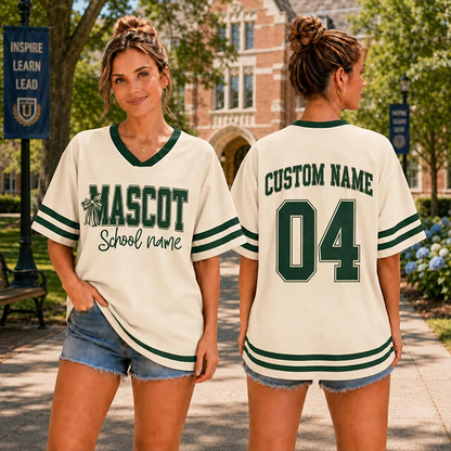 Personalized Mascot Name And Number Plaid Number Print Teacher Mesh Jersey