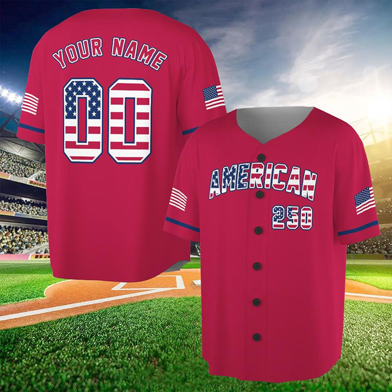 Personalized USA 250th Anniversary Teacher Baseball Jersey