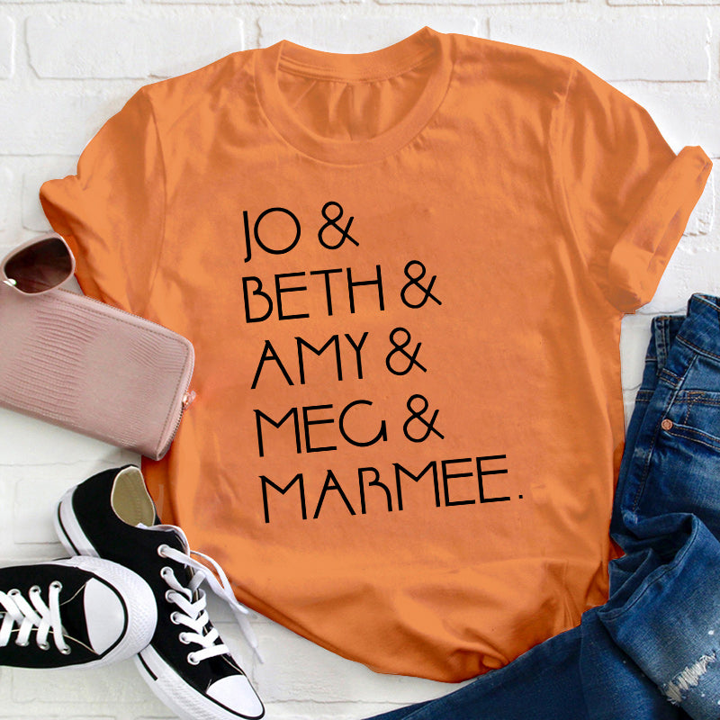 Little Women Character Names Literature Teacher T-Shirt