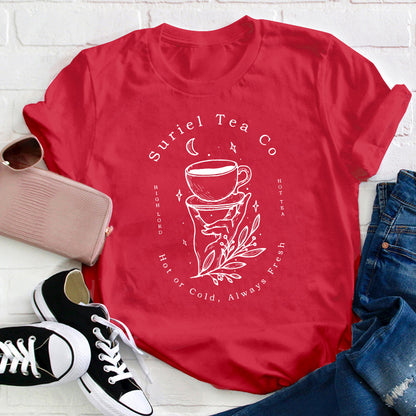 Suriel Tea Co Hot Or Cold Always Fresh Teacher T-Shirt